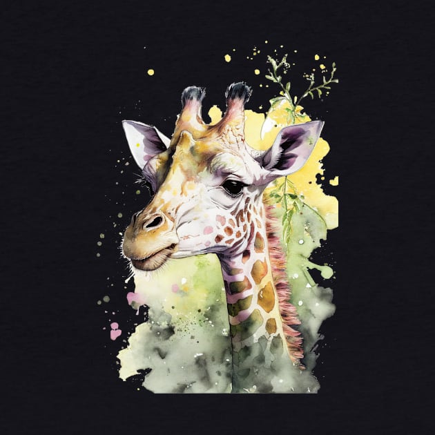 Portrait of an adorable and beautiful giraffe watercolor Sticker by Nethmi